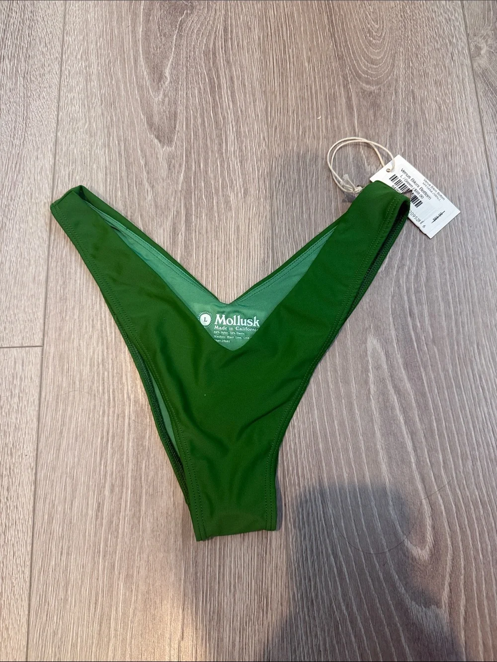 NWT Mollusk Surf Shop California Green Cheeky Venus swimsuit bikini bottom Large